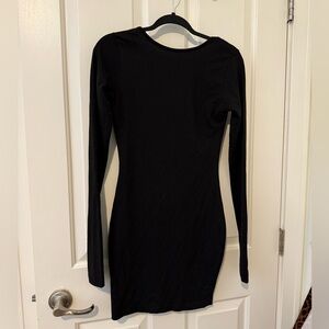 Black dress open back